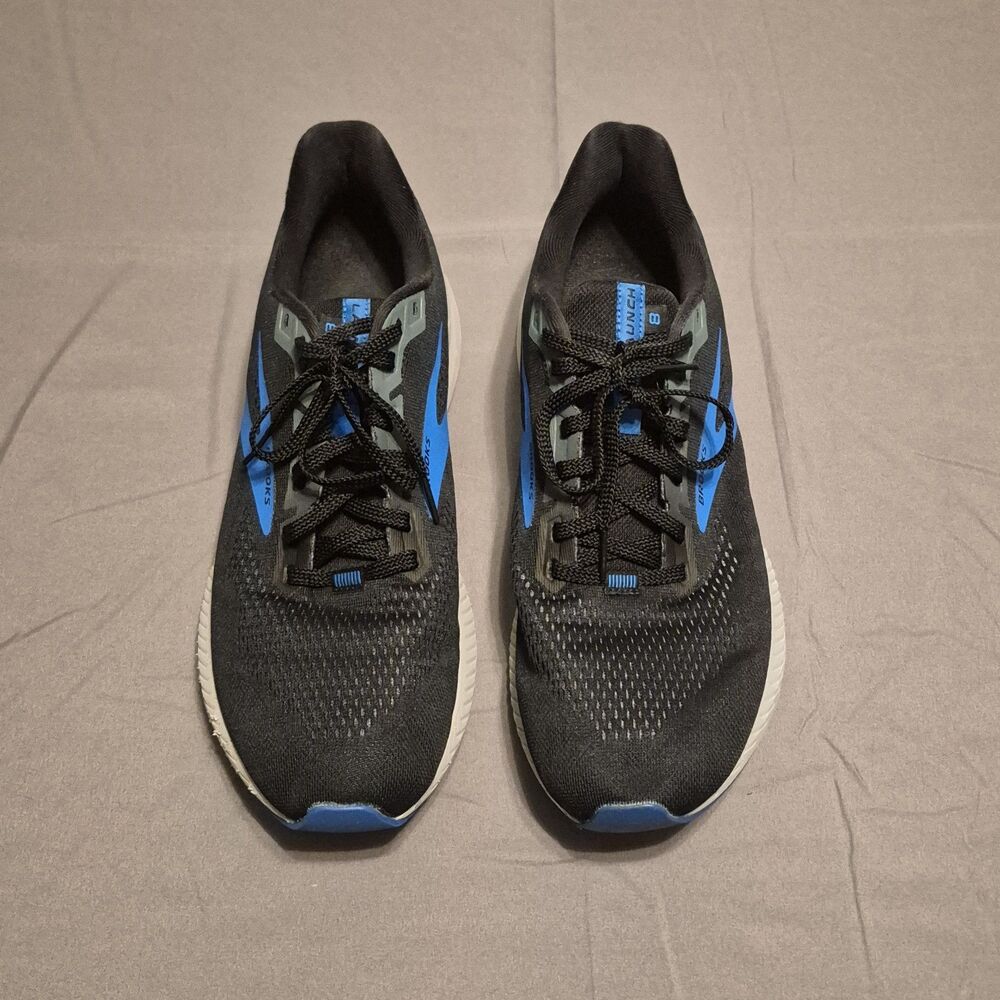 Brooks Launch 8 GTS Men Size 12 Black Blue Running Shoes Sneakers 1103581D018